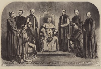 Papst Pius IX. umgeben von seinen engen Freunden von Gustave Janet